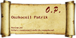 Oszkocsil Patrik névjegykártya