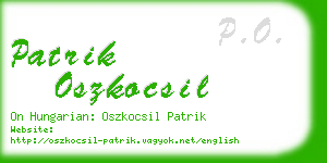 patrik oszkocsil business card